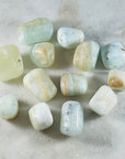 sarah belle caribbean blue calcite tumble for calming