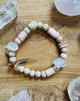 Live Happy Stacking Bracelet - Blush
