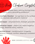 Top crystals for healing and balancing root chakra by Sarah Belle