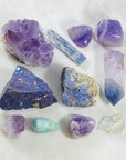 Amethyst druzy clusters for crystal healing