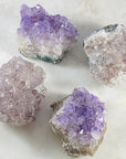 Amethyst druzy clusters for crystal healing