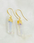 Handmade angel aura quartz earrings for raising your vibration