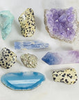 Tumbled dalmatian jasper and other crystals for raising your vibration