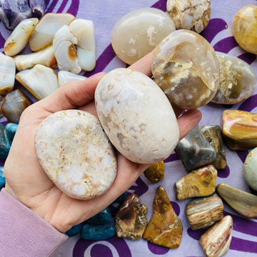 flower agate palm stones from sarah belle