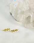 gold filled triangle ear climber earrings