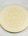 Mandala birch wood crystal grid