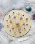 Mandala wood crystal grid