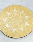 Mandala birch wood crystal grid