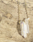 Quartz crystal necklace that is high vibe, unique and stylish