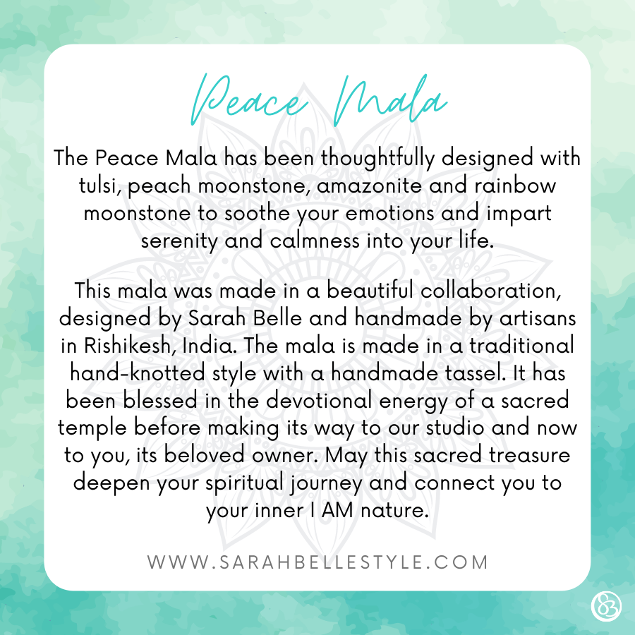 Peace mala description from sarah belle