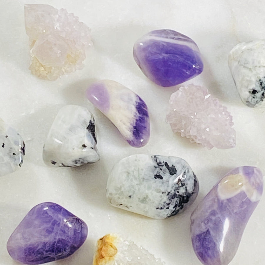 healing tumbled rainbow moonstone for connecting to your divine feminine nature