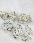 raw dalmatian jasper for supporting the root chakra