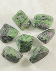 Ruby in zoisite crystals