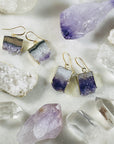 sarah belle amethyst slice earrings