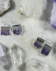 amethyst slice earrings silver sarah belle
