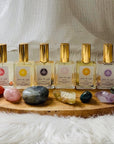 High frequency perfume bottled in the USA by Sarah Belle, the Happy crystal-infused eau de parfum features the frequencies of citrine, strawberry quartz, and kunzite, and has a bright and cherry energy that will uplift your spirits, energize your soul and align your heart with love, acceptance and joy. Perfect for crystal lovers and makes the perfect gift.