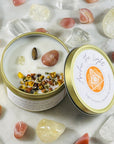 Sarah Belle hand poured crystal candle for empowerment