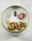 Sarah Belle hand poured crystal candle for empowerment