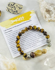 Handmade gemstone bracelet with tigers eye for fearlessness