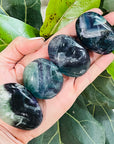 sarah belle rainbow flourite palm stone for third eye
