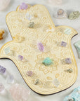 Hamsa wood grid for crystals from Sarah Belle