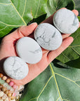 Howlite palm stone from sarah belle for crown chakra