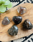 Sarah Belle - Lodalite Heart Palm Stone for journeying