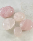 Healing crystal rose quartz palm stones