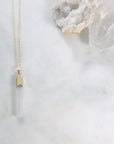 Handmade selenite necklace with healing vibes for modern minimalist style