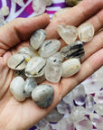 Tourmalinated Quartz tumbes healing crystals