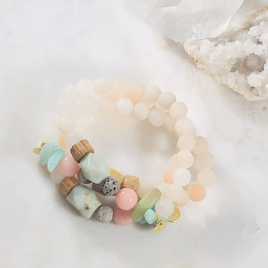 Tranquil Stacking Bracelet (Diffuser) Intuitively Created with Soothing and Calming Crystals