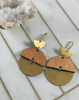 Neptune Brass Wood Disc Earrings