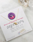 Capricorn Charm Necklace with Healing Crystal Perfect Gift