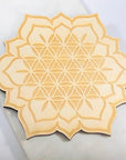 Flower of Life Wood Grid Handmade for Yoga and Meditation