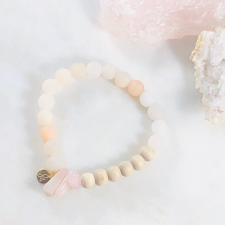 Handmade, healing gemstone bracelet to soften the heart