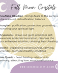 Full moon crystal recommendations by Sarah Belle