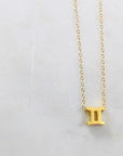Gemini Charm Necklace with Healing Crystal Perfect Gift