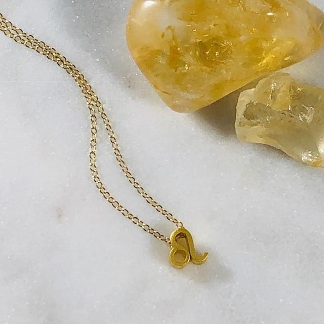 Leo Charm Necklace with Healing Crystal Perfect Gift