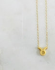 Taurus Charm Necklace with Healing Crystal Perfect Gift