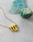 Virgo Charm Necklace with Healing Crystal Perfect Gift