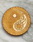 Yin Yang Flower Wood Grid for Yoga and Meditation
