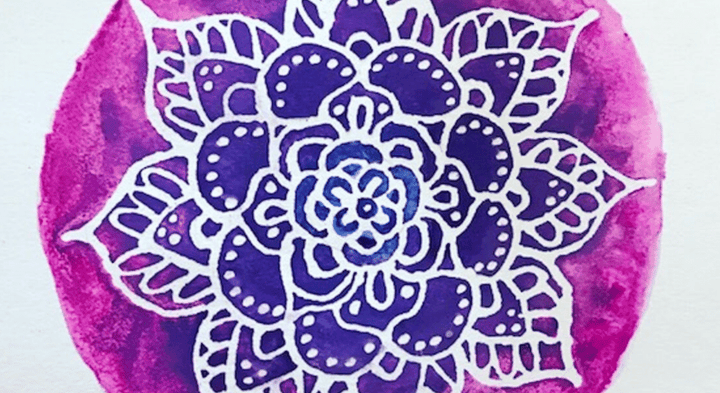 water color mandala - accessing creative flow 