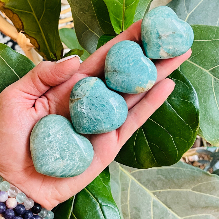 Amazonite Heart Palm Stone