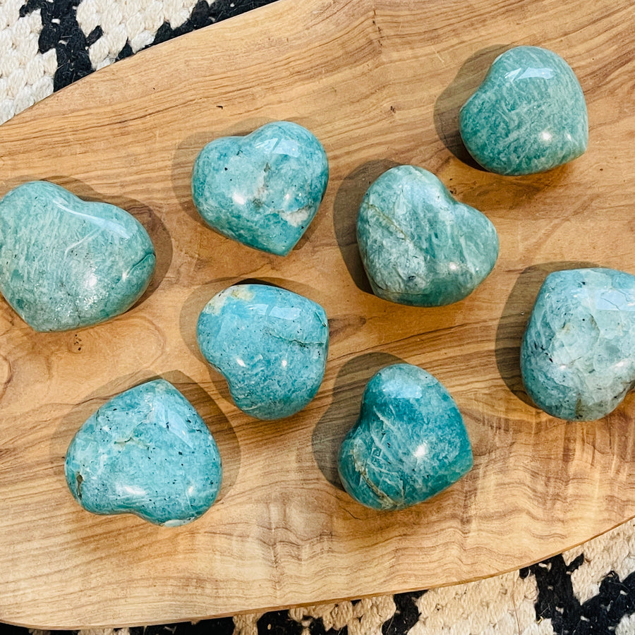 amazonite heart palm stone