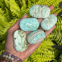 Polished Blue Aragonite crystal for calming, emotional healing, compassionate communication, and inner peace