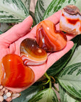 carnelian heart palm stone for motivation and empowerment