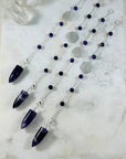 Sarah Belle Amethyst Flower of Life Bracelet Pendulum Silver