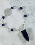 Sarah Belle Amethyst Flower of Life Bracelet Pendulum Silver