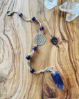 Sarah Belle Amethyst Flower of Life Bracelet Pendulum Silver