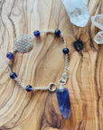 Sarah Belle Amethyst Flower of Life Bracelet Pendulum Silver